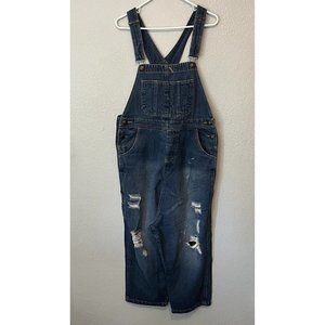 Mordenmiss Denim OverSized Very Distressed Overalls Size OS